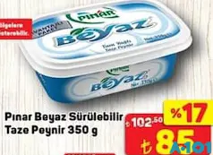 PINAR BEYAZ SÜRÜLEBİLİR TAZE PEYNİR 350 G